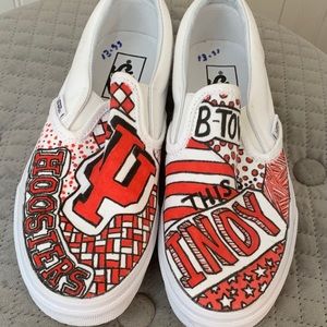 Vans Custom Hoosier Theme Size 5 Men’s Woman’s 6.5
